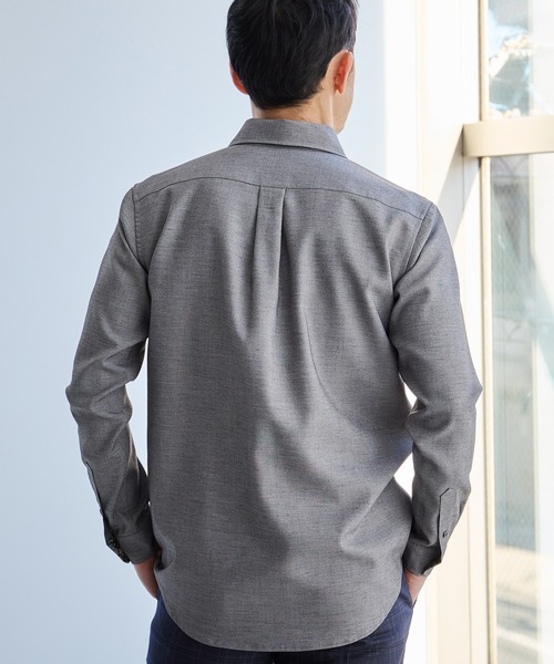 UNION STATION（ユニオンステーション）の「スラブポプリンカッタウェイカラーシャツ（シャツ/ブラウス・メンズ・ベージュ/パープル/グリーン/グレー・M/L/LL）」の8枚目の写真