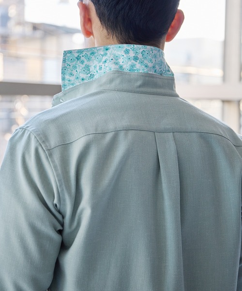 UNION STATION（ユニオンステーション）の「スラブポプリンカッタウェイカラーシャツ（シャツ/ブラウス・メンズ・ベージュ/パープル/グリーン/グレー・M/L/LL）」の13枚目の写真