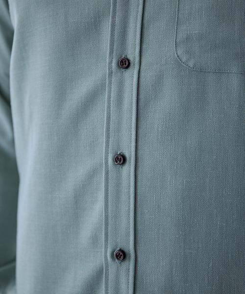 UNION STATION（ユニオンステーション）の「スラブポプリンカッタウェイカラーシャツ（シャツ/ブラウス・メンズ・ベージュ/パープル/グリーン/グレー・M/L/LL）」の15枚目の写真