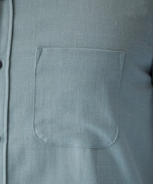 UNION STATION（ユニオンステーション）の「スラブポプリンカッタウェイカラーシャツ（シャツ/ブラウス・メンズ・ベージュ/パープル/グリーン/グレー・M/L/LL）」の16枚目の写真