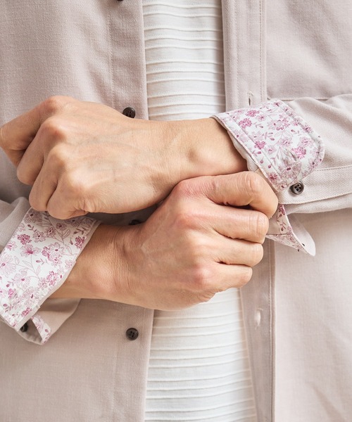 UNION STATION（ユニオンステーション）の「スラブポプリンカッタウェイカラーシャツ（シャツ/ブラウス・メンズ・ベージュ/パープル/グリーン/グレー・M/L/LL）」の18枚目の写真