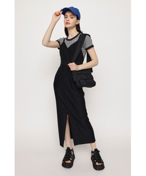 SLY（スライ）の「LIMITED ITEM 2WAY JUMPER SK 2ウェイ ジャンパースカート 限定（ジャンパースカート・レディース・ブラック/マルチ・1/2）」の2枚目の写真