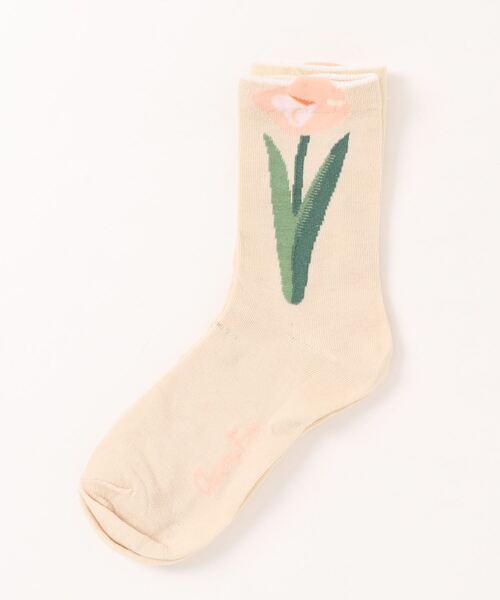 aimoha（アイモハ）の「チューリップ　立体編みソックス（ソックス/靴下・レディース・ライトベージュ/ベージュ系その他/グリーン/ブルー・FREE）」の6枚目の写真