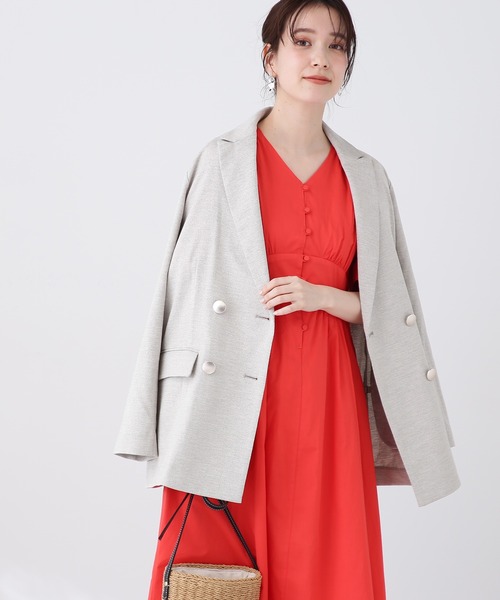 N.(N. Natural Beauty Basic)(エヌエヌナチュラルビューティーベーシック)の「【S Size Line】◆リスタビュールテーラードダブルジャケット(テーラードジャケット・レディース・ベージュ/ネイビー/杢グレー・SMALL/MEDIUM)」の1枚目の写真