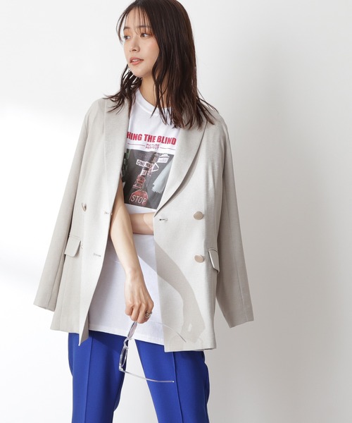 N.(N. Natural Beauty Basic)(エヌエヌナチュラルビューティーベーシック)の「【S Size Line】◆リスタビュールテーラードダブルジャケット(テーラードジャケット・レディース・ベージュ/ネイビー/杢グレー・SMALL/MEDIUM)」の4枚目の写真