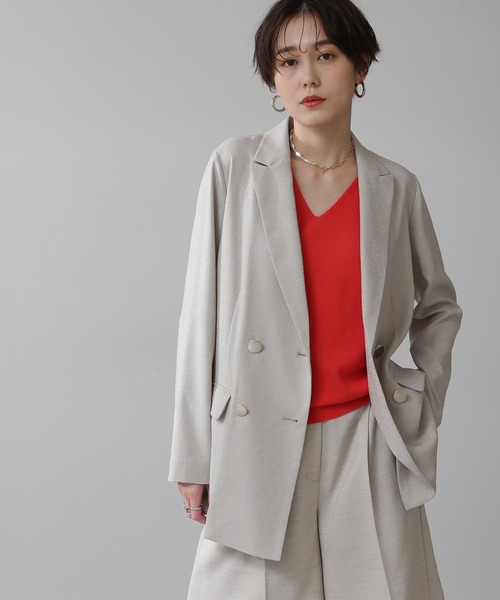 N.(N. Natural Beauty Basic)(エヌエヌナチュラルビューティーベーシック)の「【S Size Line】◆リスタビュールテーラードダブルジャケット(テーラードジャケット・レディース・ベージュ/ネイビー/杢グレー・SMALL/MEDIUM)」の8枚目の写真