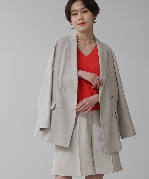 N.(N. Natural Beauty Basic)(エヌエヌナチュラルビューティーベーシック)の「【S Size Line】◆リスタビュールテーラードダブルジャケット(テーラードジャケット・レディース・ベージュ/ネイビー/杢グレー・SMALL/MEDIUM)」の10枚目の写真