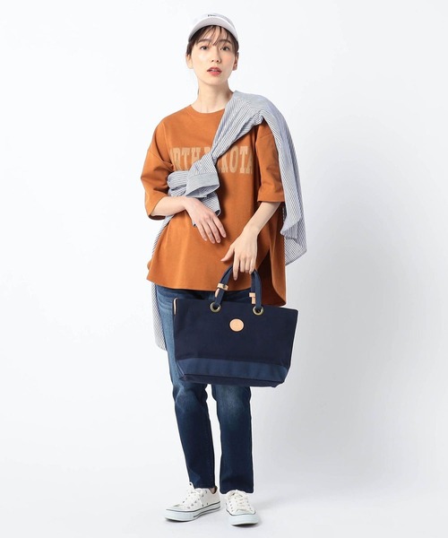 Grand PARK(グランドパーク)の「ロゴ入り ラウンドヘムTシャツ(Tシャツ/カットソー・レディース・レンガ/ライトグリーン/ホワイト/ダークグリーン・FREE)」の5枚目の写真