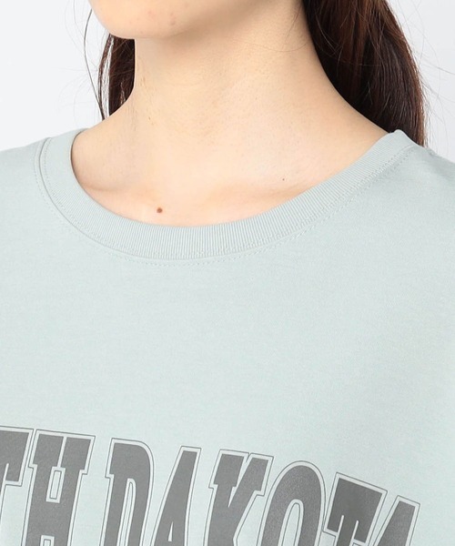 Grand PARK(グランドパーク)の「ロゴ入り ラウンドヘムTシャツ(Tシャツ/カットソー・レディース・レンガ/ライトグリーン/ホワイト/ダークグリーン・FREE)」の9枚目の写真