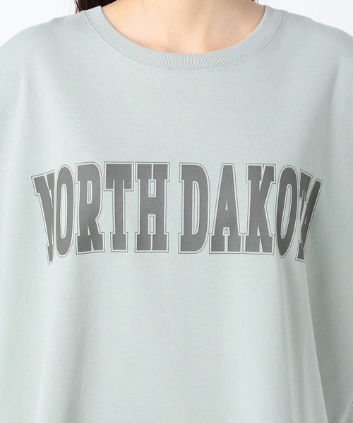 Grand PARK(グランドパーク)の「ロゴ入り ラウンドヘムTシャツ(Tシャツ/カットソー・レディース・レンガ/ライトグリーン/ホワイト/ダークグリーン・FREE)」の6枚目の写真