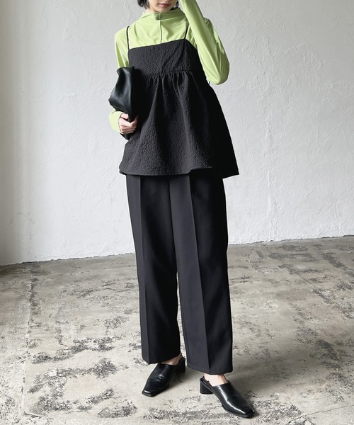 LIAN（リアン）の「ふくれジャガードペプラムキャミソール（キャミソール・レディース・ブラック/アイボリー/ブルー・FREE）」の10枚目の写真