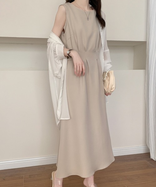 フォクシー ブティック ノースリーブ ワンピース ブラウン タック フォクシー ブティック ノースリーブ ワンピース ブラウン タック