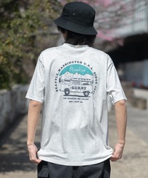 【ag】TC天竺 ワンポイント胸刺繍 バックプリント 半袖Tシャツ