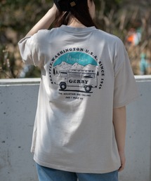 【ag】TC天竺 ワンポイント胸刺繍 バックプリント 半袖Tシャツ
