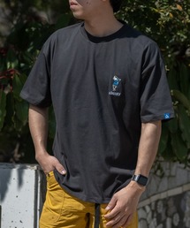 【ag】TC天竺 ワンポイント胸刺繍 バックプリント 半袖Tシャツ
