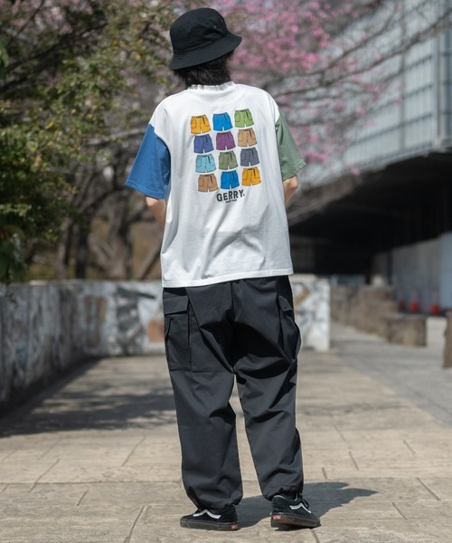 セール】【ag】TC天竺 ワンポイント胸刺繍 バックプリント 半袖T