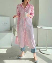 NANING9 | NANING9 ストライプロングシャツワンピース(シャツワンピース)