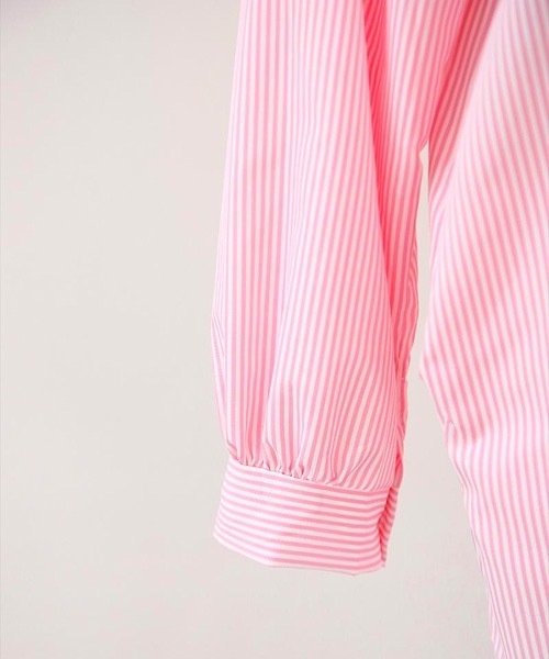 NANING9(ナンニング)の「NANING9 ストライプロングシャツワンピース(シャツワンピース・レディース・スカイブルー/ピンク・FREE)」の15枚目の写真