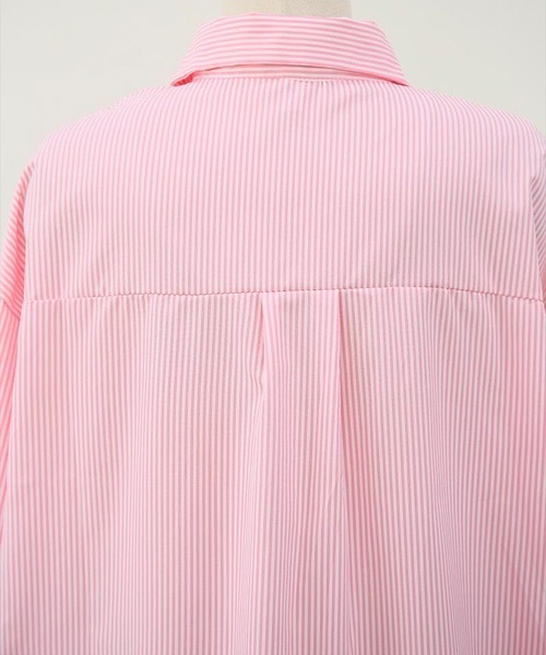 NANING9(ナンニング)の「NANING9 ストライプロングシャツワンピース(シャツワンピース・レディース・スカイブルー/ピンク・FREE)」の11枚目の写真