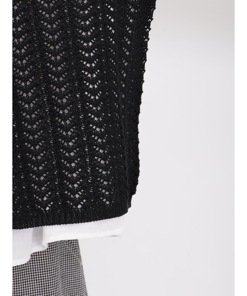 Samansa Mos2(サマンサ モスモス)の「透かし柄リボンカーディガン(カーディガン/ボレロ・レディース・ブラック/ベージュ/キナリ・フリ-)」の9枚目の写真