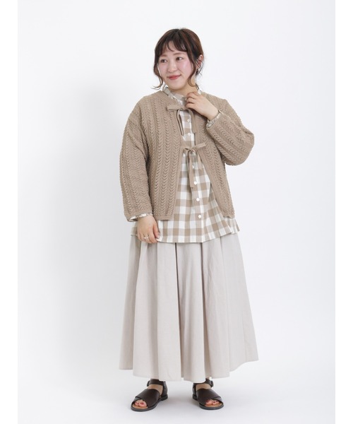 Samansa Mos2(サマンサ モスモス)の「透かし柄リボンカーディガン(カーディガン/ボレロ・レディース・ブラック/ベージュ/キナリ・フリ-)」の20枚目の写真