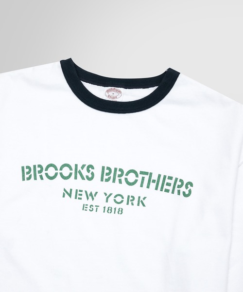 BROOKS BROTHERS（ブルックスブラザーズ）の「◆オンラインショップ限定◆コットン ロゴプリント リンガーＴシャツ（Tシャツ/カットソー・メンズ・グリーン/ピンク/ブルー・LARGE/MEDIUM/SMALL/X-LARGE）」の5枚目の写真
