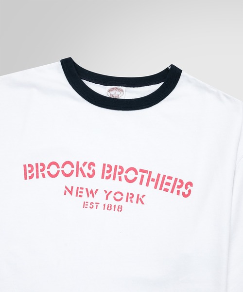 BROOKS BROTHERS（ブルックスブラザーズ）の「◆オンラインショップ限定◆コットン ロゴプリント リンガーＴシャツ（Tシャツ/カットソー・メンズ・グリーン/ピンク/ブルー・LARGE/MEDIUM/SMALL/X-LARGE）」の8枚目の写真
