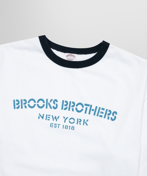 BROOKS BROTHERS（ブルックスブラザーズ）の「◆オンラインショップ限定◆コットン ロゴプリント リンガーＴシャツ（Tシャツ/カットソー・メンズ・グリーン/ピンク/ブルー・LARGE/MEDIUM/SMALL/X-LARGE）」の6枚目の写真