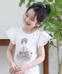 Rora | リンジー ナチュかわ 女の子プリント T / レース 半袖(Tシャツ/カットソー)