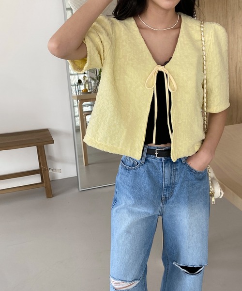 by muni:r(バイ ムニール)の「ダメージカットワイドデニム(デニムパンツ・レディース・ブルー・SMALL/MEDIUM)」の19枚目の写真