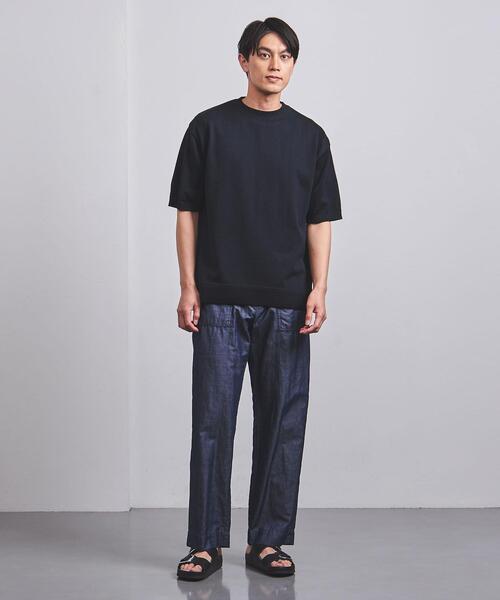 UNITED ARROWS 半袖なニット黒 UNITED ARROWS ニット セーター スカラップ セーラーカラー