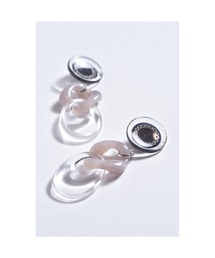【Astyle】アンティークボタン×アクリルチェーン樹脂ピアス(MA)