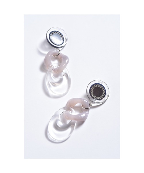 tone（トーン）の「【Astyle】アンティークボタン×アクリルチェーン樹脂ピアス(MA)（ピアス（両耳用）・レディース・クリア・FREE）」の3枚目の写真