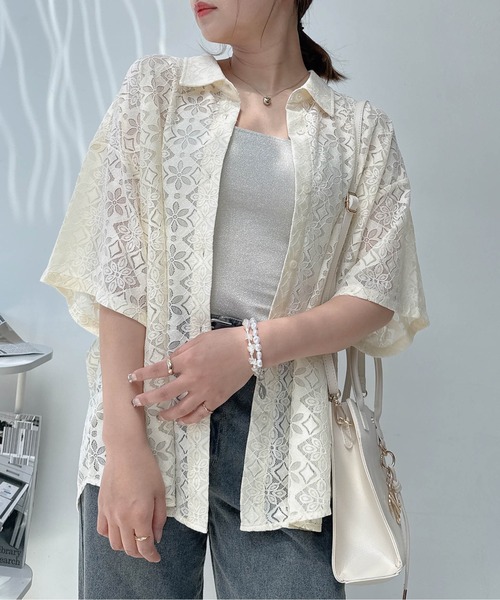 AS KNOW AS plus（アズノゥアズプラス）の「♪着回して半袖ビッグシャツ（シャツ/ブラウス・レディース・ベージュ系/ホワイト系/ブラック系/ホワイト系1/ブルー系/ブルー系1/ホワイト系2/ベージュ系1/サックスブルー系/ピンク系/ブラック系1/ブラック系2/ブラック系3/ブルー系2/グリーン系/イエロー系/ベージュ系2/ブルー系3/ブラック系4/ブルー系4/ホワイト系3/ホワイト系その他/ブルー系その他/ブラウン系/ネイビー系/ブラック系5/ベージュ系3/グリーン系4・FREE）」の16枚目の写真