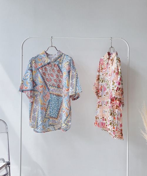 AS KNOW AS plus（アズノゥアズプラス）の「♪着回して半袖ビッグシャツ（シャツ/ブラウス・レディース・ベージュ系/ホワイト系/ブラック系/ホワイト系1/ブルー系/ブルー系1/ホワイト系2/ベージュ系1/サックスブルー系/ピンク系/ブラック系1/ブラック系2/ブラック系3/ブルー系2/グリーン系/イエロー系/ベージュ系2/ブルー系3/ブラック系4/ブルー系4/ホワイト系3/ホワイト系その他/ブルー系その他/ブラウン系/ネイビー系・FREE）」の18枚目の写真