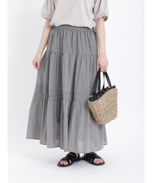 Samansa Mos2（サマンサ モスモス）の「ティアードスカート（スカート・レディース・ブラック/オフホワイト/サックスブルー・F）」の3枚目の写真