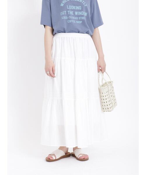 Samansa Mos2（サマンサ モスモス）の「ティアードスカート（スカート・レディース・ブラック/オフホワイト/サックスブルー・F）」の4枚目の写真