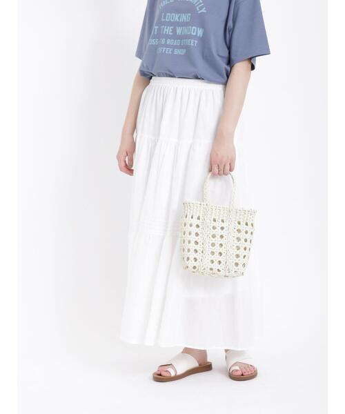 Samansa Mos2（サマンサ モスモス）の「ティアードスカート（スカート・レディース・ブラック/オフホワイト/サックスブルー・F）」の8枚目の写真