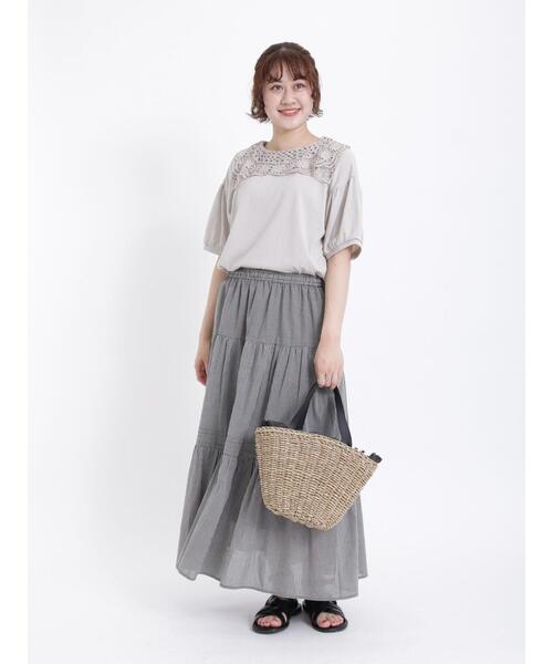 Samansa Mos2（サマンサ モスモス）の「ティアードスカート（スカート・レディース・ブラック/オフホワイト/サックスブルー・F）」の14枚目の写真