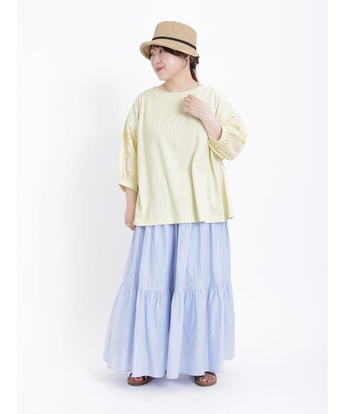 Samansa Mos2（サマンサ モスモス）の「ティアードスカート（スカート・レディース・ブラック/オフホワイト/サックスブルー・F）」の19枚目の写真