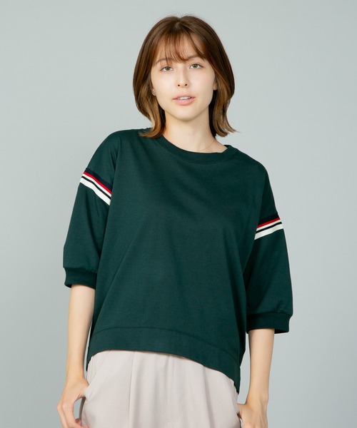 fort point(フォーポイント)の「【FORT POINT/フォートポイント】 袖ラインでシンプル×個性的 ライン入りプルオーバー バルーン袖(Tシャツ/カットソー・レディース・ブラック/アイボリー/グリーン・MEDIUM)」の20枚目の写真