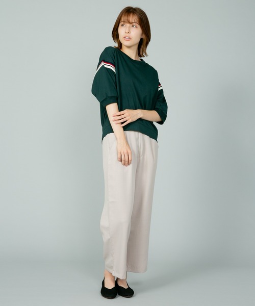 fort point(フォーポイント)の「【FORT POINT/フォートポイント】 袖ラインでシンプル×個性的 ライン入りプルオーバー バルーン袖(Tシャツ/カットソー・レディース・ブラック/アイボリー/グリーン・MEDIUM)」の18枚目の写真