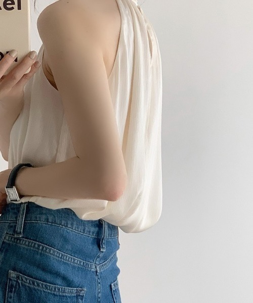 Acne ノースリーブ シフォン ブラウス