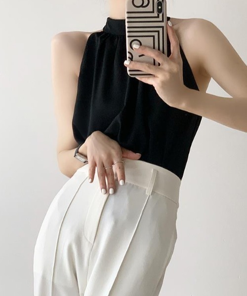 Achic(アシック)の「ノースリーブシフォンシフォン肩出し(シャツ/ブラウス・レディース・ホワイト/ブラック・M)」の20枚目の写真