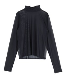 フィンガーホール付シアーハイネックプルオーバー