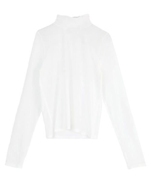 UR'S（ユアーズ）の「ﾌｨﾝｶﾞｰﾎｰﾙ付ｼｱｰﾊｲﾈｯｸﾌﾟﾙｵｰﾊﾞｰ（Tシャツ/カットソー・レディース・ダークネイビー/ライトグレー/ホワイト/ブラック・L/S/M）」の5枚目の写真