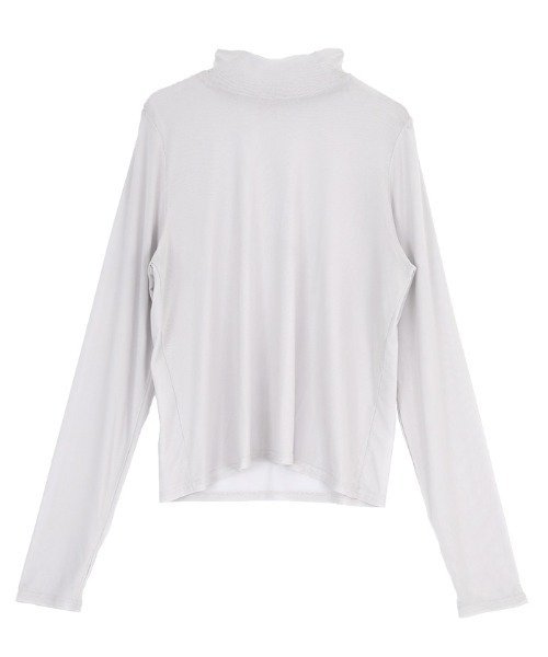 UR'S（ユアーズ）の「ﾌｨﾝｶﾞｰﾎｰﾙ付ｼｱｰﾊｲﾈｯｸﾌﾟﾙｵｰﾊﾞｰ（Tシャツ/カットソー・レディース・ダークネイビー/ライトグレー/ホワイト/ブラック・L/S/M）」の22枚目の写真