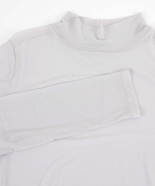 UR'S（ユアーズ）の「ﾌｨﾝｶﾞｰﾎｰﾙ付ｼｱｰﾊｲﾈｯｸﾌﾟﾙｵｰﾊﾞｰ（Tシャツ/カットソー・レディース・ダークネイビー/ライトグレー/ホワイト/ブラック・L/S/M）」の18枚目の写真