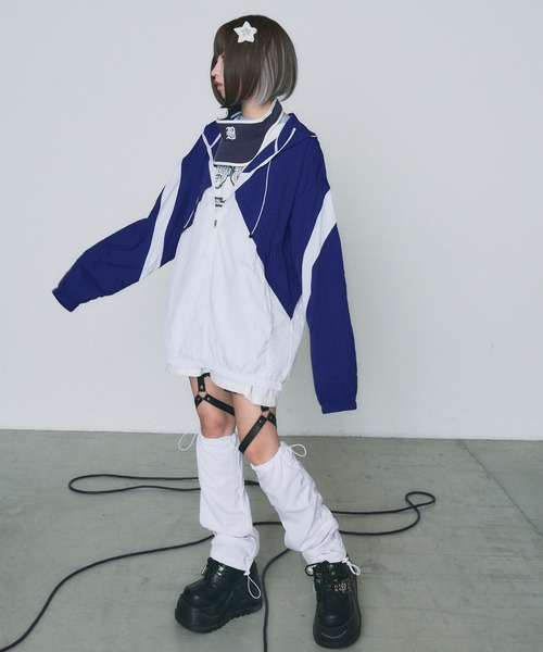 WEGO（ウィゴー）の「WEGO/【一部店限定】ストリングウィンドブレーカー（ナイロンジャケット・レディース・ブルー・FREE）」の3枚目の写真