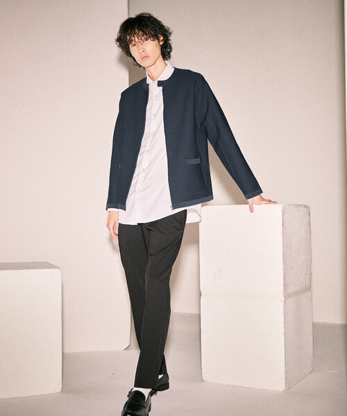 COMME CA ISM(コムサイズム)の「【セットアップ対応】 ウォッシャブル ウールライク 羽織 バンドカラーシャツ(シャツ/ブラウス・メンズ・ブラック/ホワイト/ダークブラウン・SMALL/MEDIUM/LARGE)」の4枚目の写真